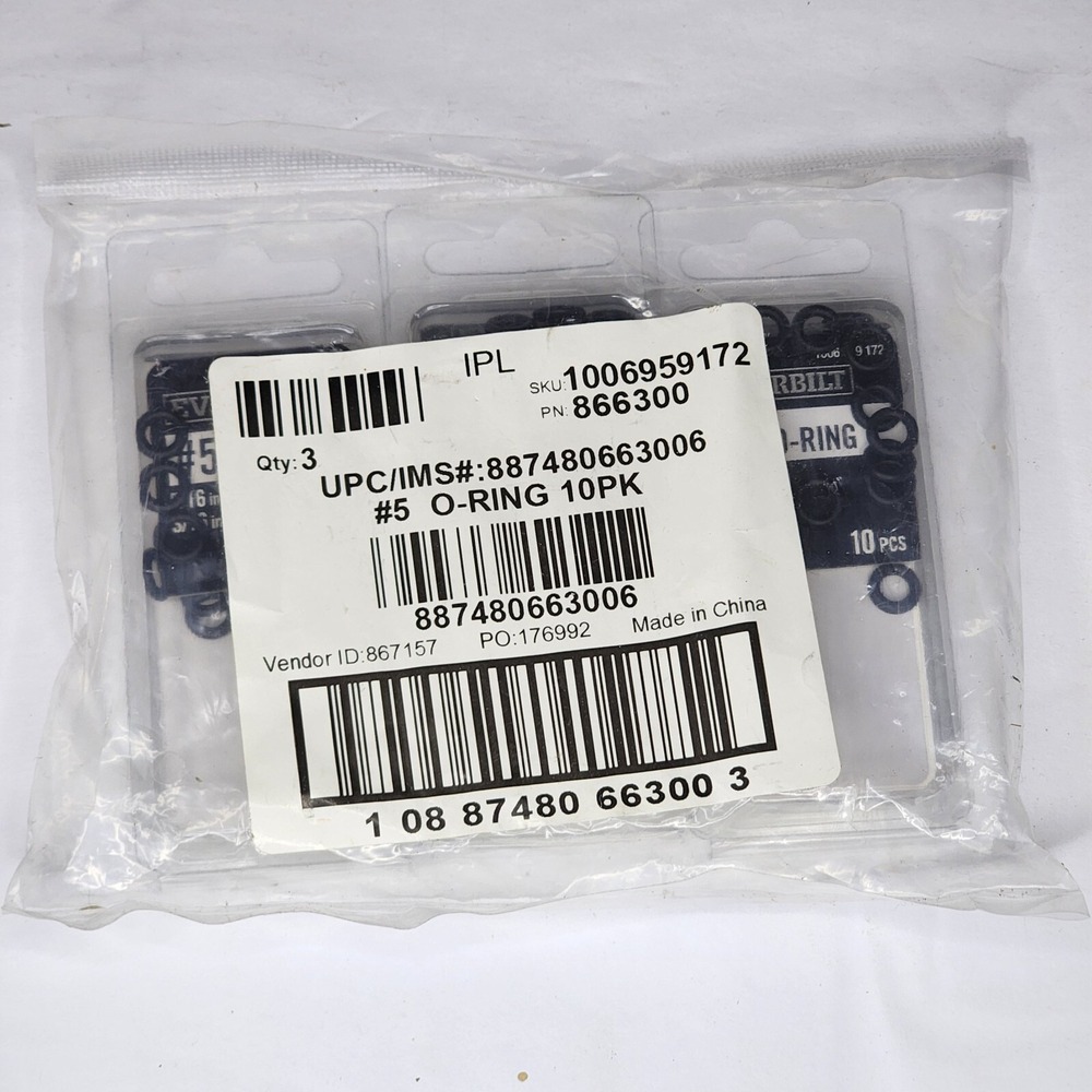 Everbilt #5 O-Ring 5/16 in OD 3/16 in ID 3 Packs 10 Pieces Each 866300